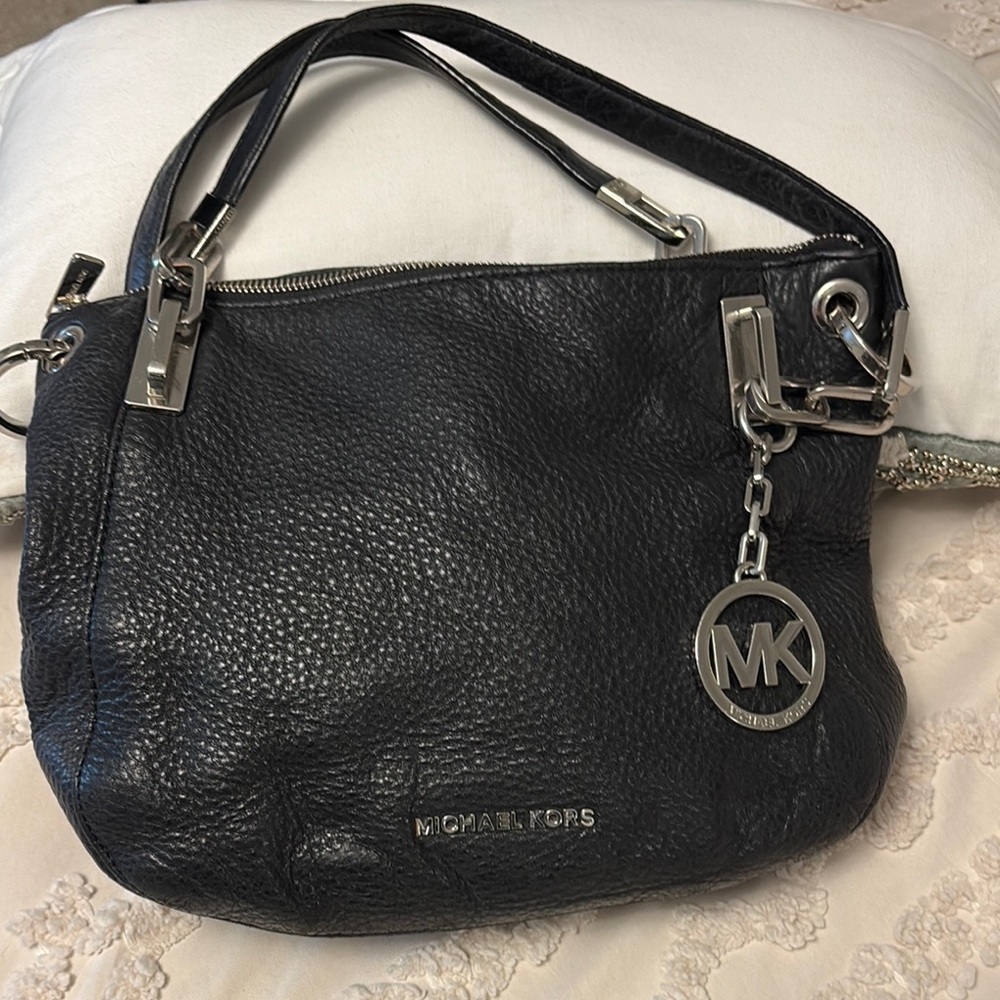 MICHAEL Michael Kors Black Leather Hobo Shoulder Bag